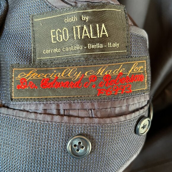 Four Seasons x Ego Italia Mens Vintage Wool Sport Coat Suit Jacket Blue Size 48L - Picture 3 of 11